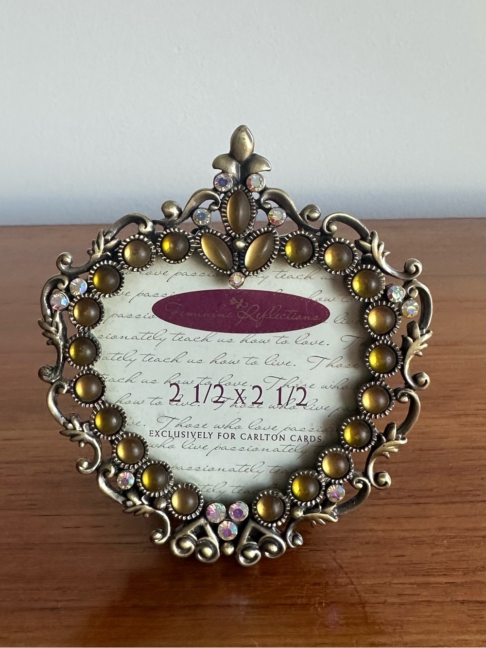 VTG Y2K Gold Heart Frame - Yellow & Jewelled, new discontinued